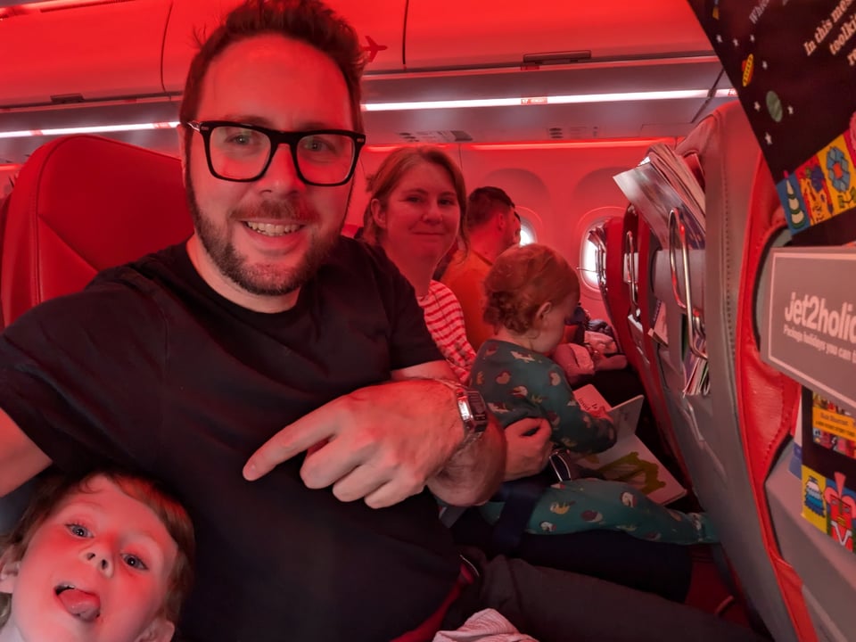 All smiles here, but things were about to crash (not the plane, don’t worry)