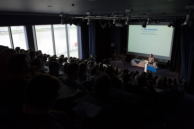 Me speaking at Port80 conference in Newport, Wales