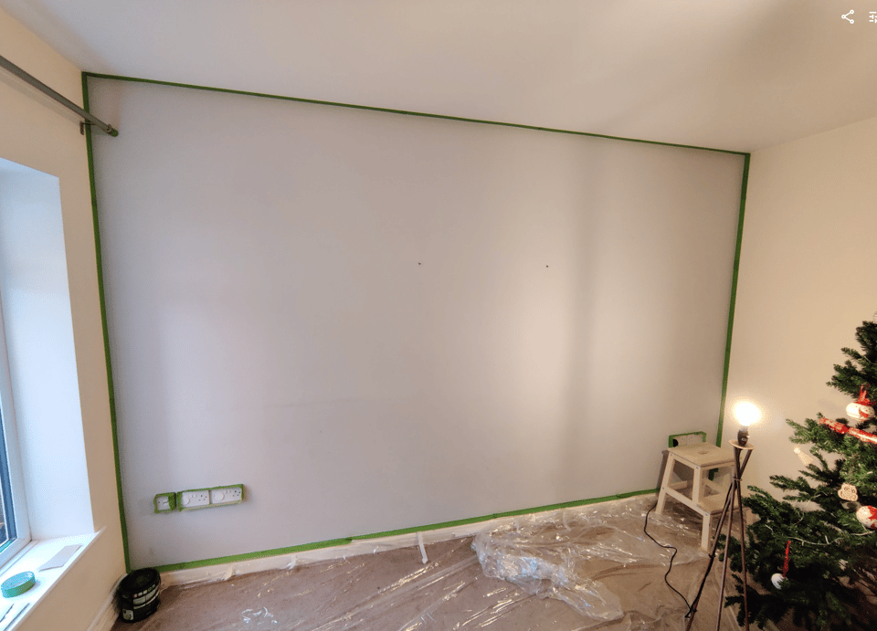 A previous painting and decorating project, and I’m still pleased with the beauty of the masking tape today